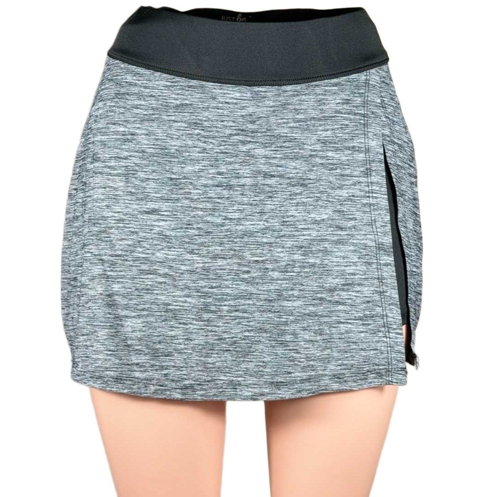 Just Be Women Space Dye Active Skort Gray Black Athletic Tennis Golf Skirt S